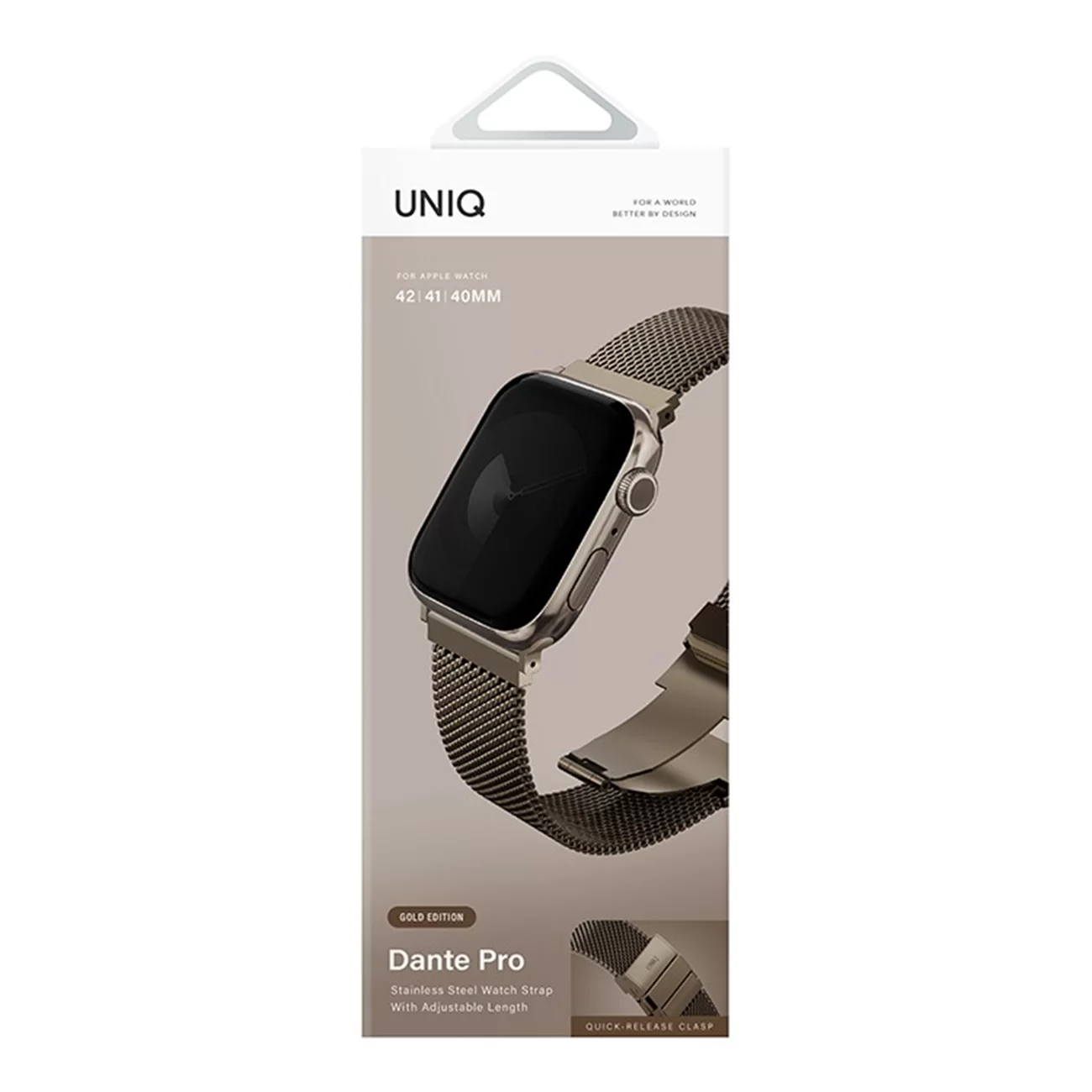 Ремешок Uniq Dante Pro Mesh Steel Ember Gold для Apple Watch 40/41/42 мм