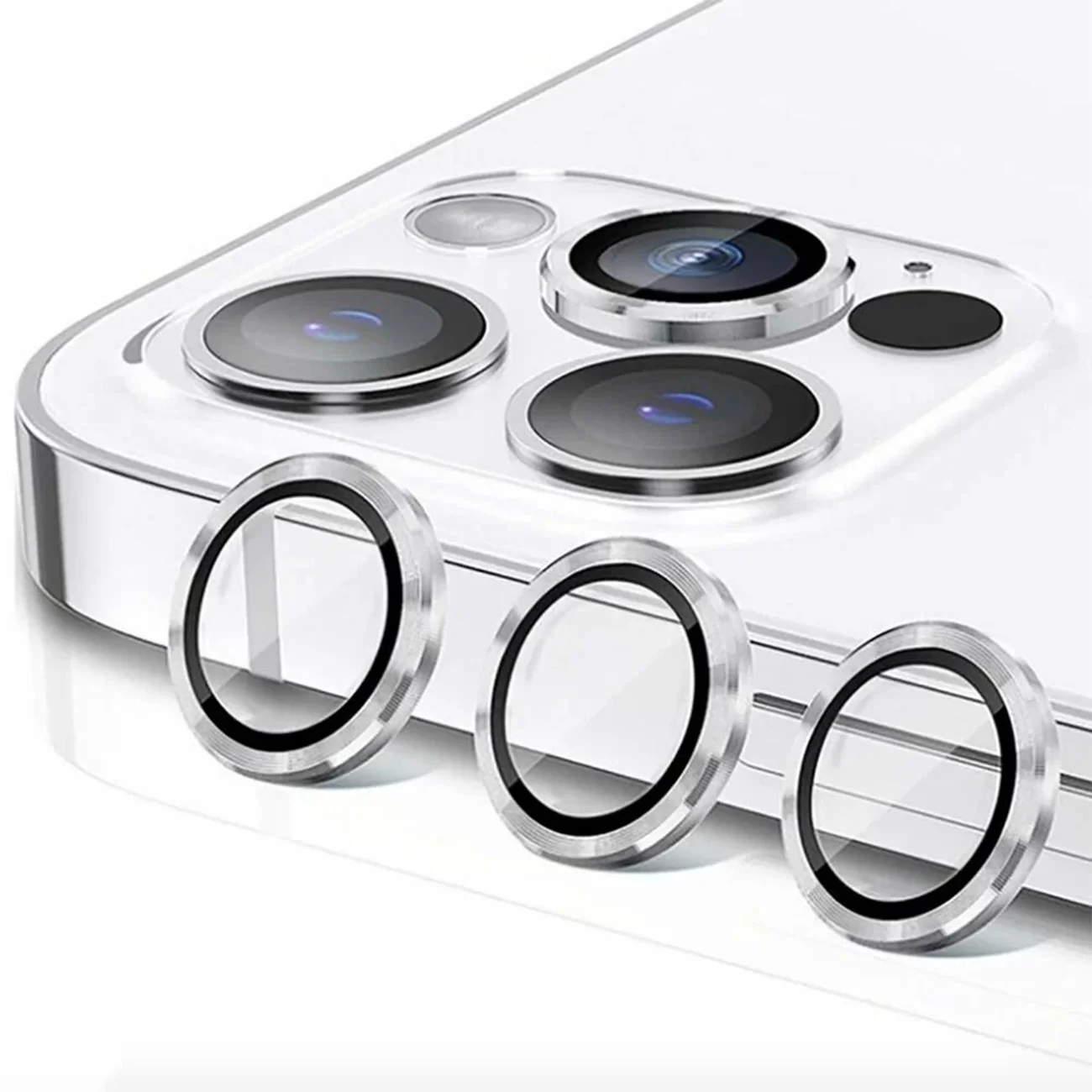 Защитное стекло BlueO Camera Lens Armor Aluminum Silver для iPhone 16 Pro/16 Pro Max