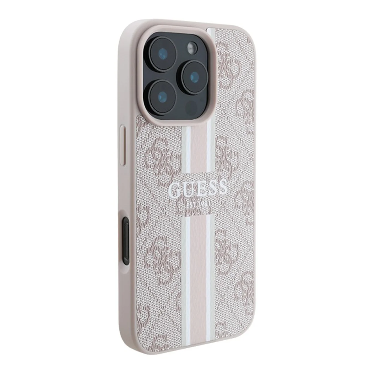 Чехол Guess PU 4G Stripes Hard Pink (MagSafe) для iPhone 16 Pro Max