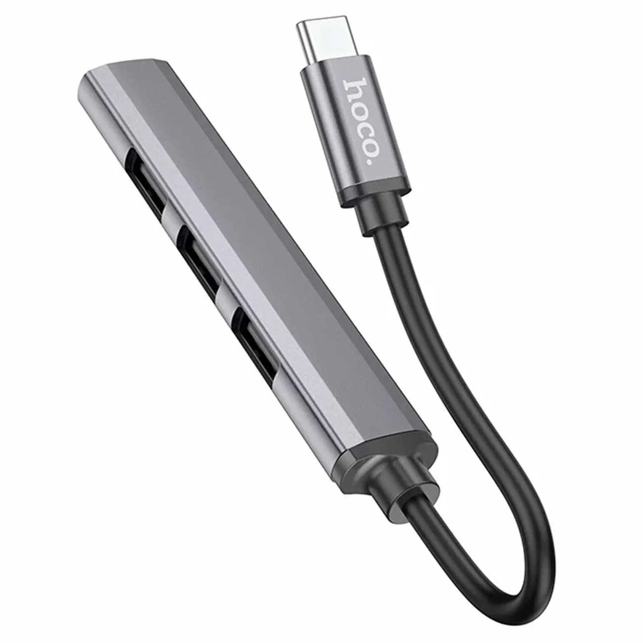 Переходник Hoco HB26, 4-в-1, Type-C (m) на USB 3.0 (f) + 3×USB 2.0 (f), 13 см
