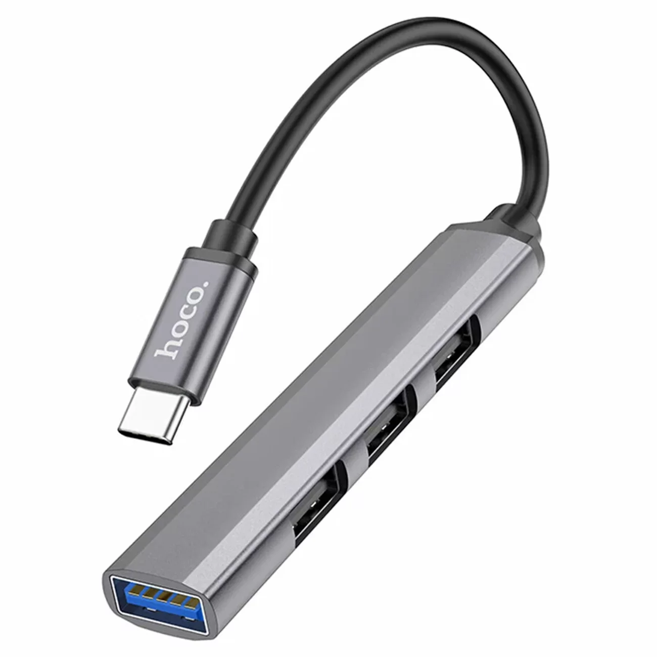 Переходник Hoco HB26, 4-в-1, Type-C (m) на USB 3.0 (f) + 3×USB 2.0 (f), 13 см