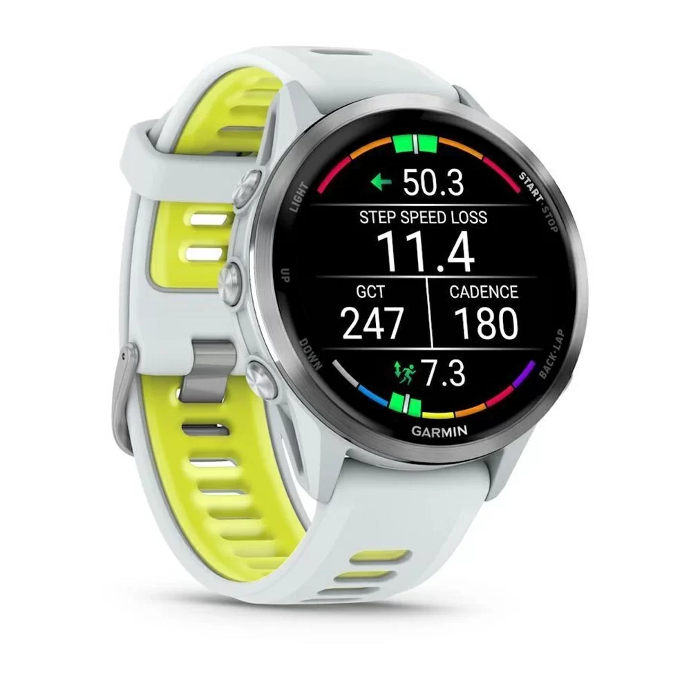 Спортивные часы Garmin Forerunner 570, 42 мм, Titanium Whitestone / Translucent Amp Yellow (Серый с зеленым)