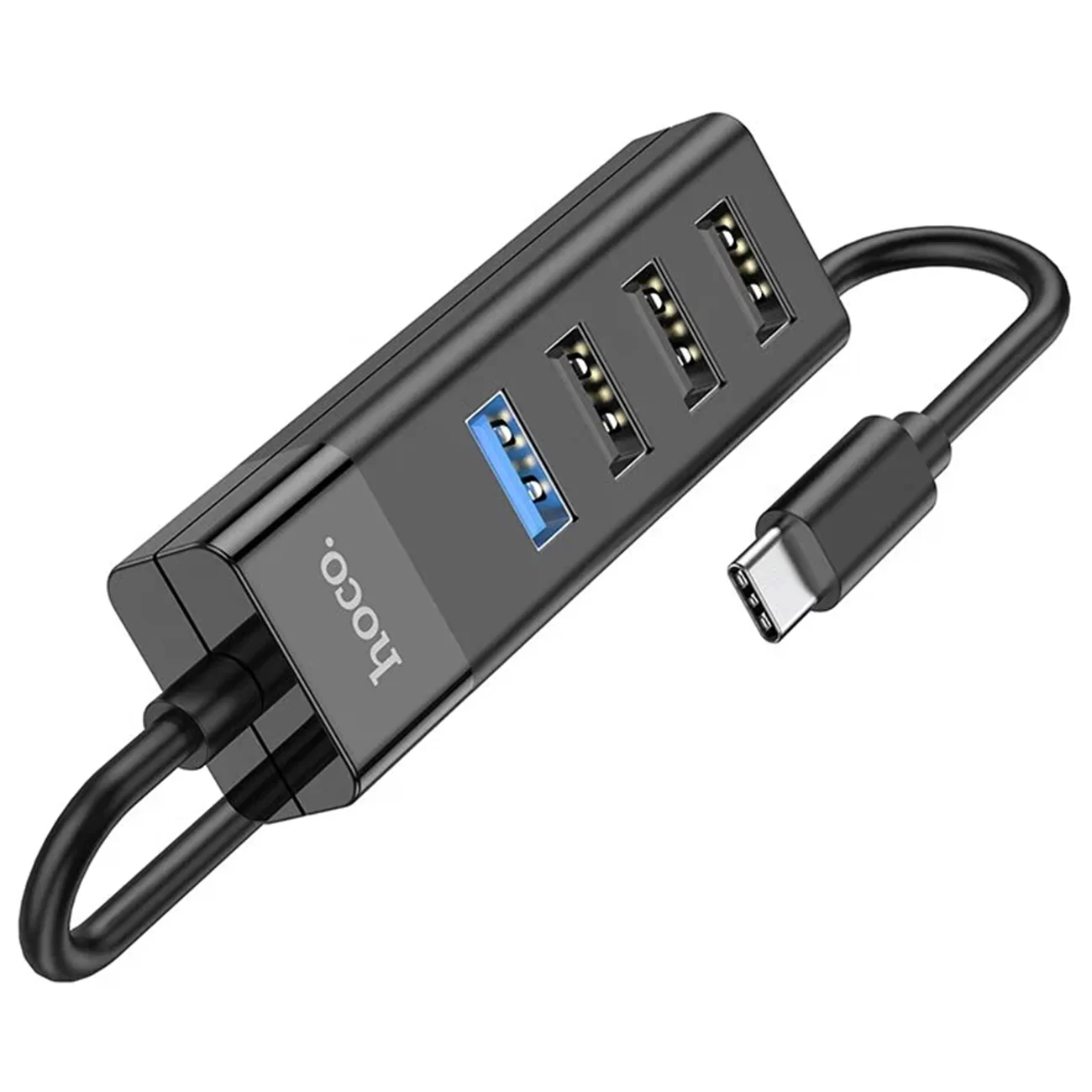 Переходник Hoco HB25 Easy Mix, Type-C на 1×USB 3.0 + 3×USB 2.0, 30 см