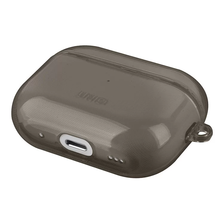 Чехол Uniq Glase TPU с карабином для AirPods Pro 2 Дымчато-серый