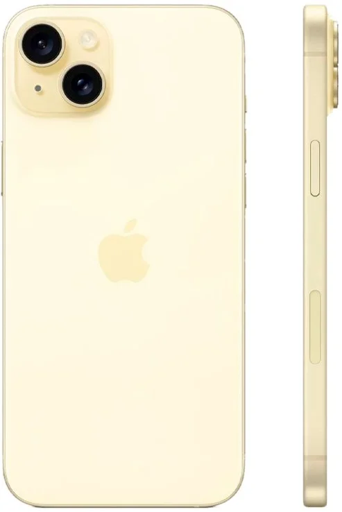 Смартфон Apple iPhone 15 Plus, Dual: nano SIM + eSIM, 128 ГБ, желтый