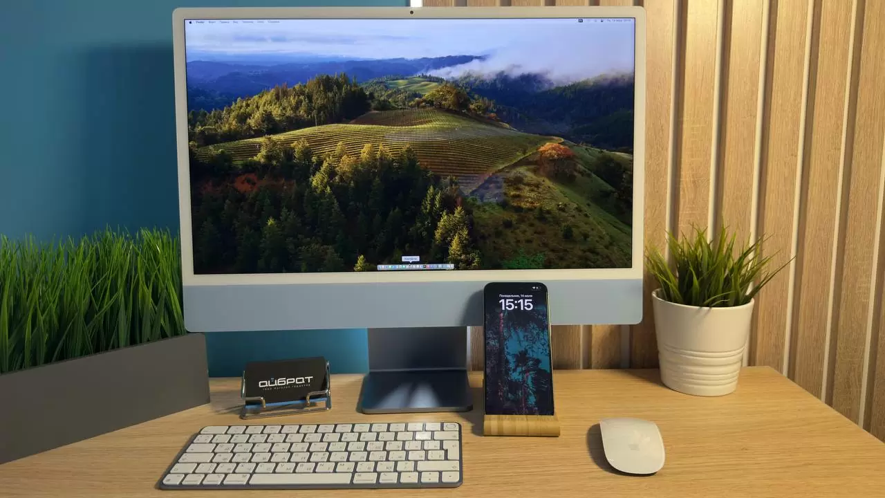 Моноблок Apple iMac 24" 2020, (M1, RAM 8 ГБ, SSD 512tb ГБ) [A2438 | MGPL3] Голубой / С125F*