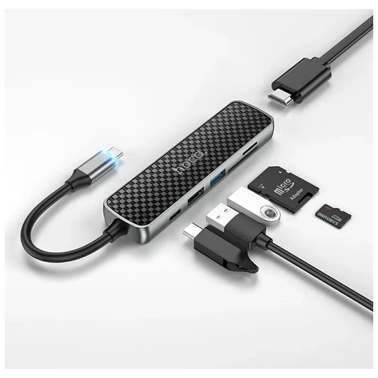 Адаптер 6 в 1 60W Type-C HB24