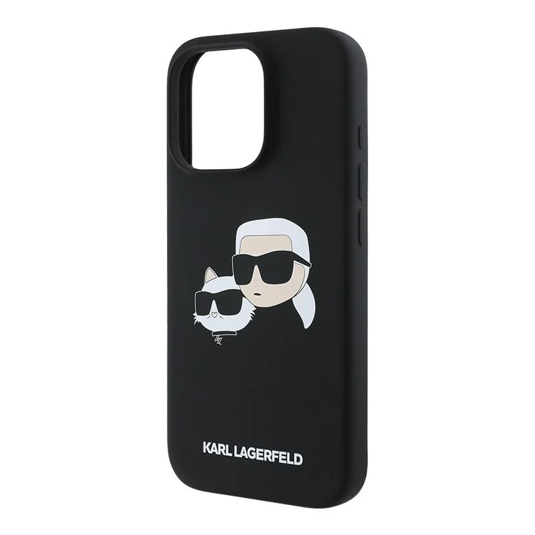 Чехол Karl Lagerfeld Liquid Silicone NFT Karl & Choupette Heads Hard для iPhone 16 Чёрный (MagSafe)