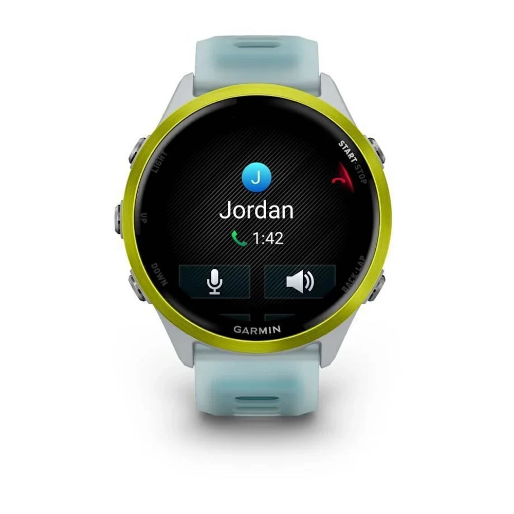 Спортивные часы Garmin Forerunner 570, 47 мм, Amp Yellow Aluminum Translucent Whitestone / Turquoise (Зеленый с бирюзовым)