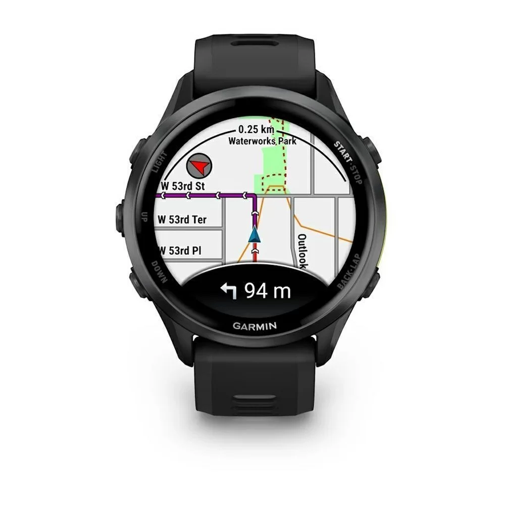 Спортивные часы Garmin Forerunner 570, 42 мм, Carbon Gray DLC Titanium Black / Translucent Whitestone (Серый карбон)