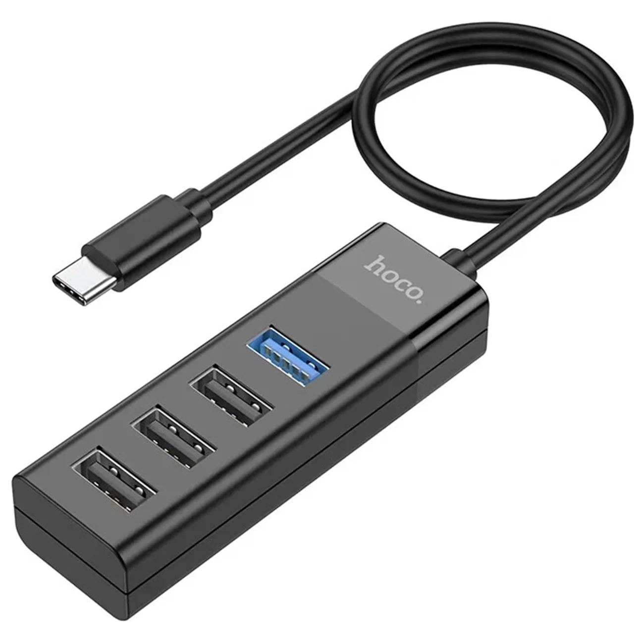 Переходник Hoco HB25 Easy Mix, Type-C на 1×USB 3.0 + 3×USB 2.0, 30 см