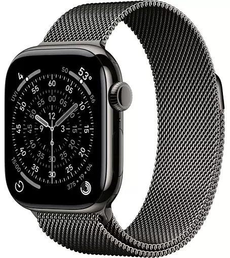 Смарт-часы Apple Watch Series 11, 42 мм, ремешок Titanium Milanese Loop, Сланцевый / Slate