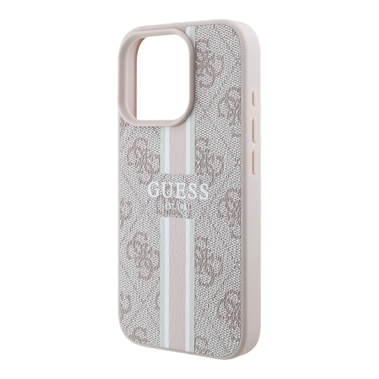 Чехол Guess PU 4G Stripes Hard Pink (MagSafe) для iPhone 16 Pro Max