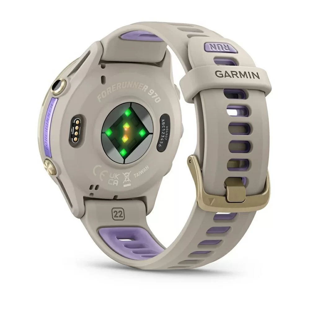 Спортивные часы Garmin Forerunner 570, 42 мм, Soft Gold Titanium French Gray / Translucent Indigo (Бежевый с фиолетовым)