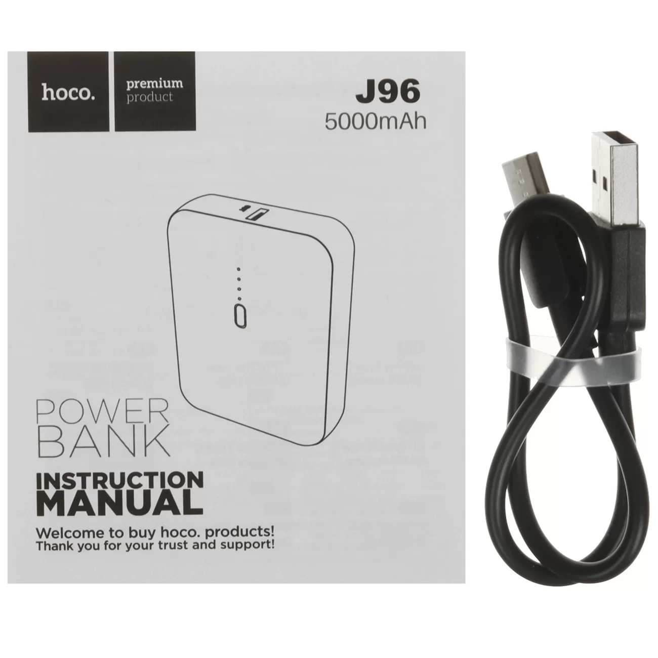 Портативный аккумулятор Hoco J96 Strider, 5000 мА·ч, 10 Вт, USB-A, чёрный