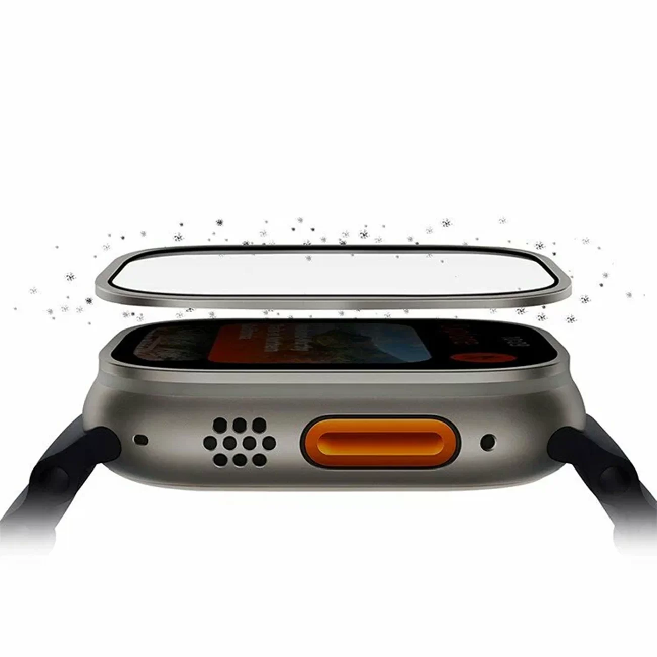 Защитное стекло Uniq OPTIX DUO PRO Anti-reflective + рамка Stainless Steel для Apple Watch Ultra 49 mm