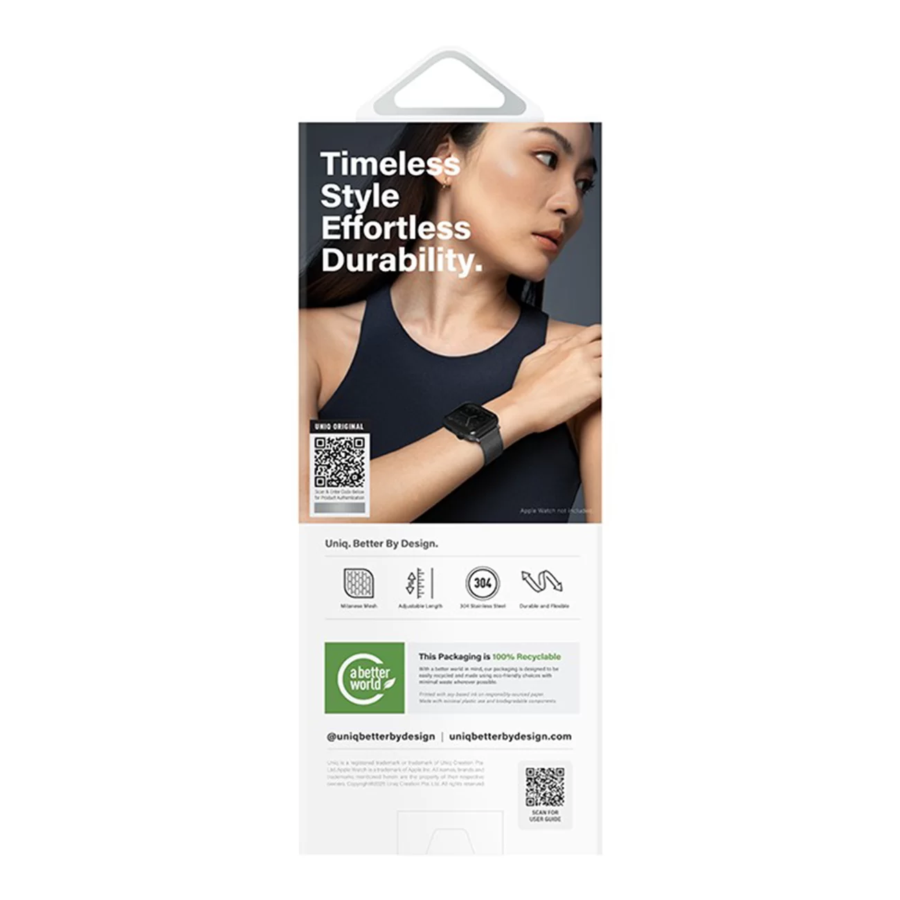 Ремешок Uniq Dante Pro Mesh Steel Graphite Black для Apple Watch 40/41/42 мм