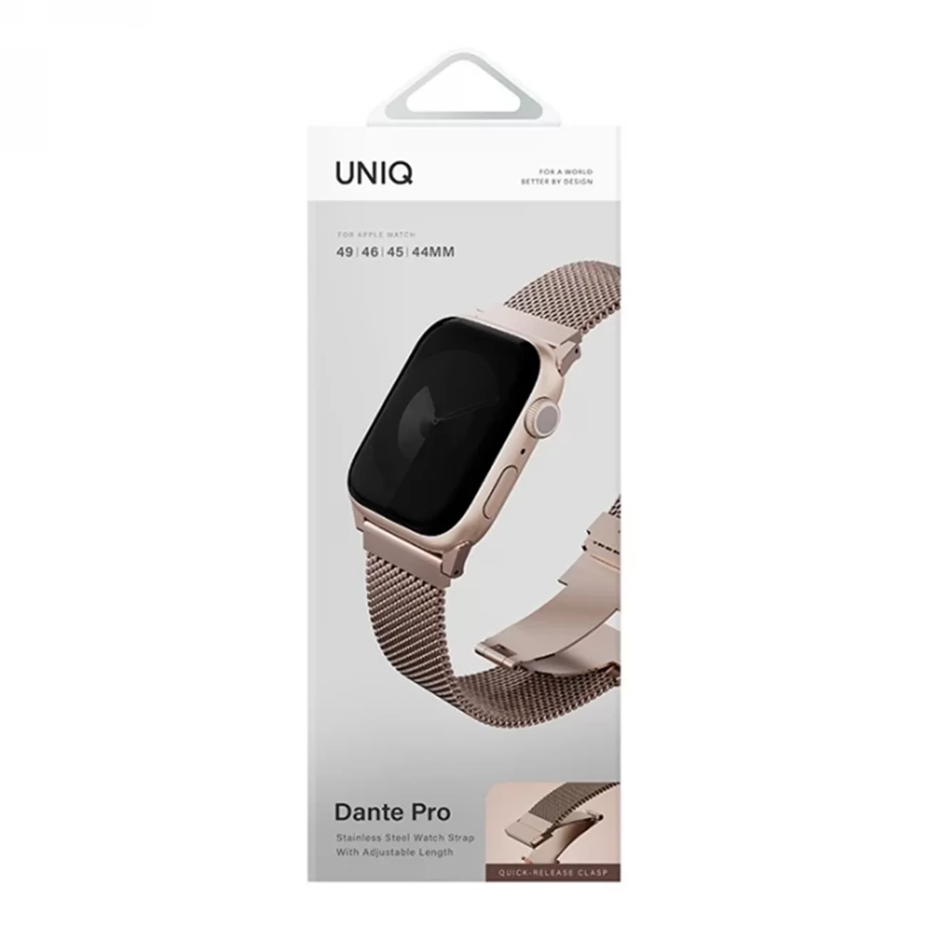 Ремешок Uniq Dante Pro Mesh Steel Metallic Rose для Apple Watch 44/45/46/49 мм