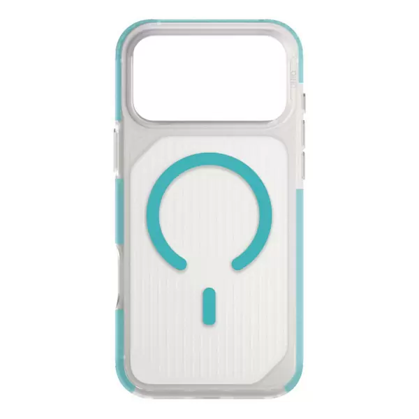 Чехол Uniq Combat Active для Apple iPhone 17 Pro, Frost Clear/Turquoise (матовый прозрачный/бирюзовый), MagSafe