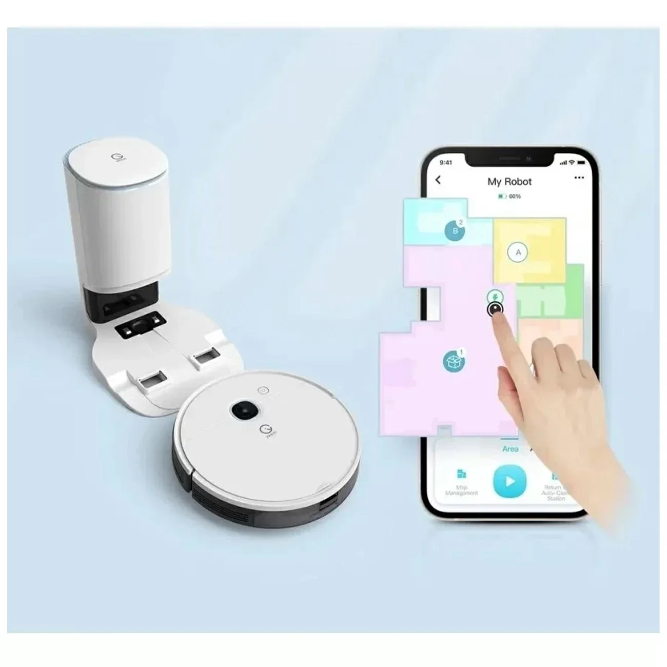 Робот-пылесос Yeddi Vac Station, белый