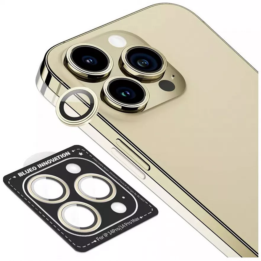 Защитное стекло BlueO Camera Lens Armor Metal для iPhone 14 Pro/14 Pro Max Золотой Защитное стекло BlueO Camera Lens Armor Metal для iPhone 14 Pro/14 Pro Max Золотой
