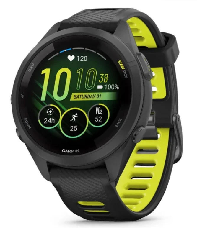 Спортивные часы Garmin Forerunner 265S, 42 мм, Black Green (Черный с зеленым)